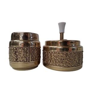 Erhard & Söhne Brass Smoking Accessories Cigarette Dispenser, Roulette Ashtray
